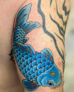 blue koi tattoo